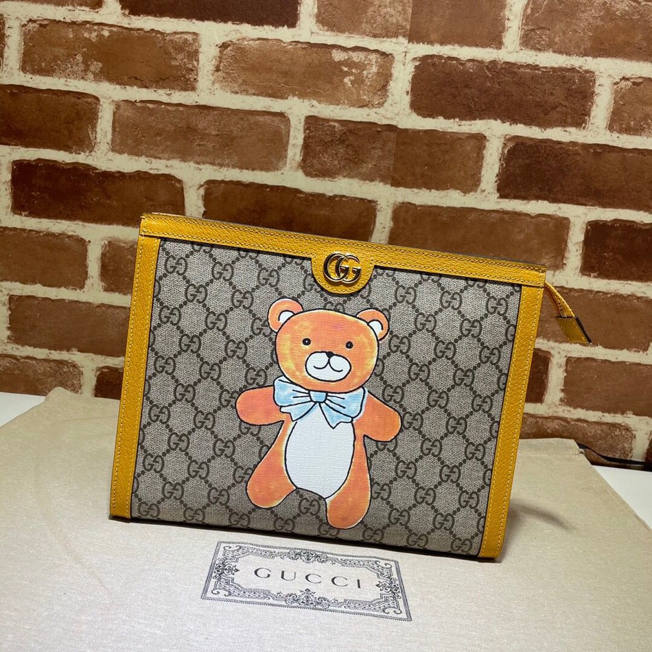 Gucci bear motif clutch