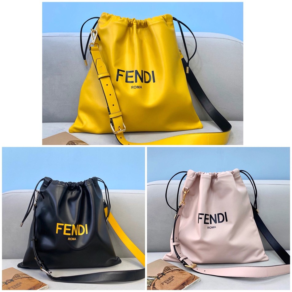 Fendi letter print large shoulder bag