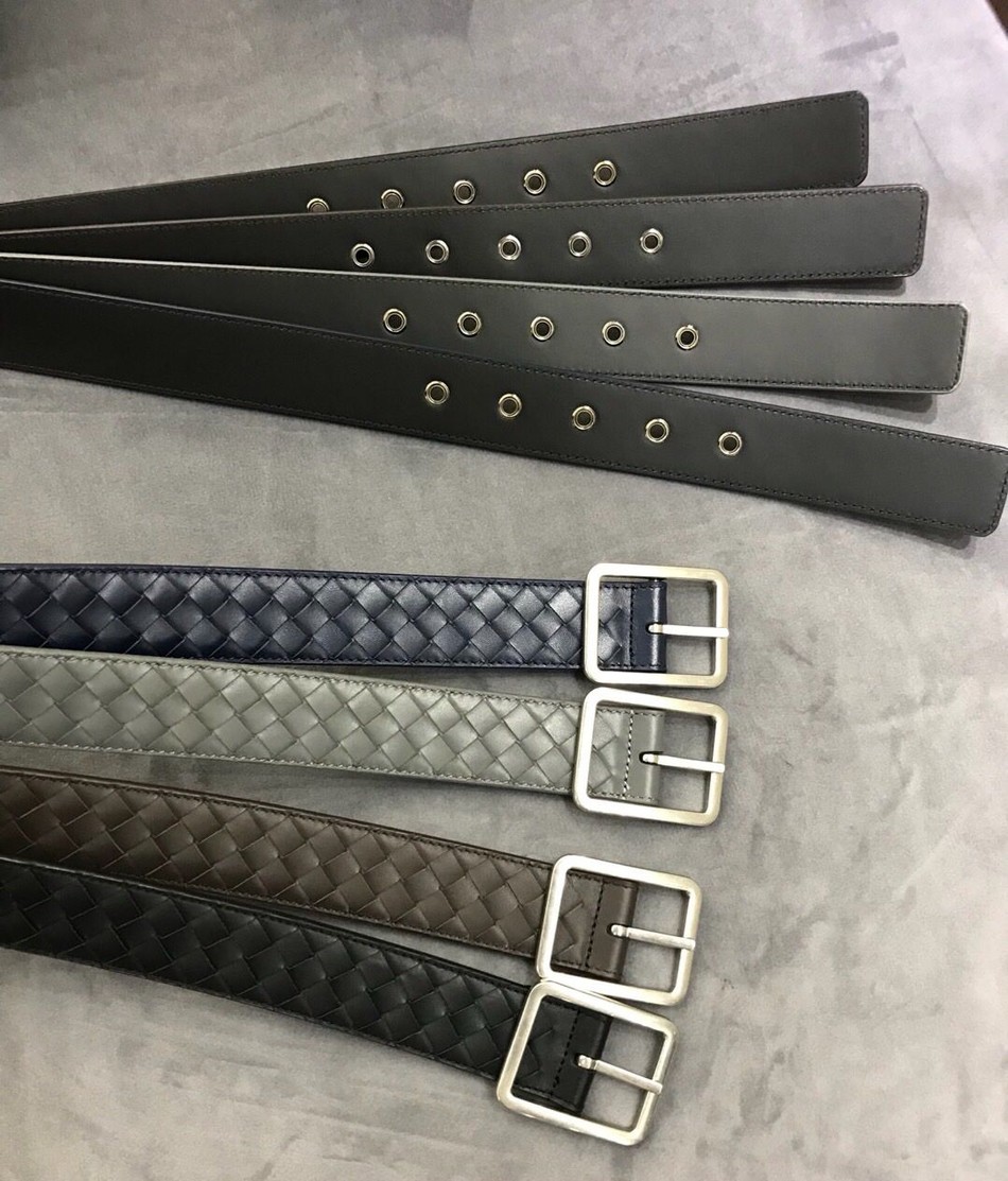 Bottega Veneta cowhide weaver fine leather 3.5cm belt
