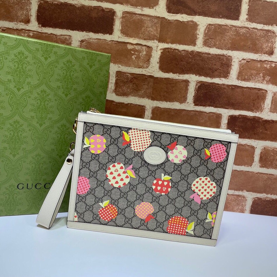 Gucci Apple Pattern Zip Clutch