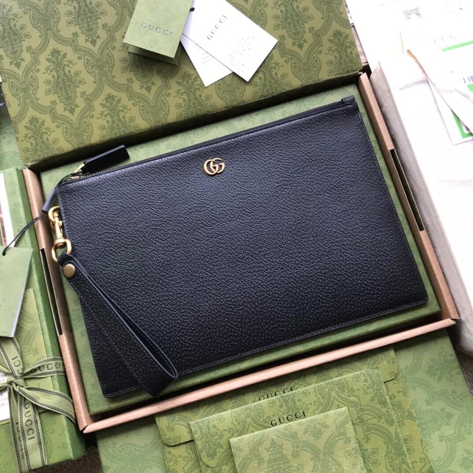 Gucci small brass GG clutch