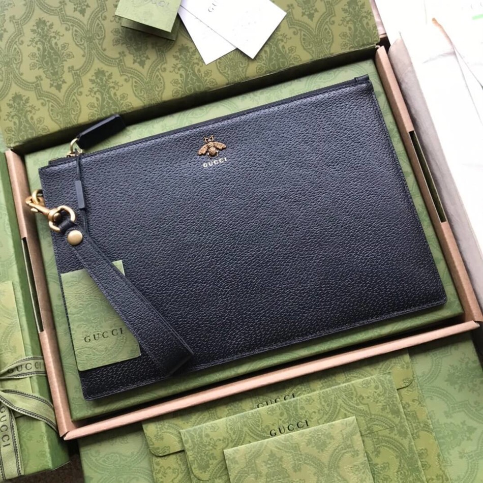 Gucci brass small bee clutch