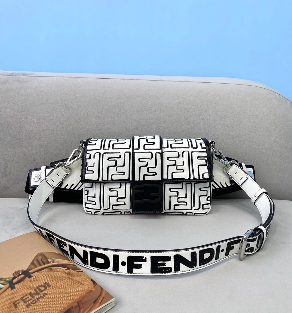 Fendi California Sky Series Graffiti F Logo Shoulder Crossbody Bag
