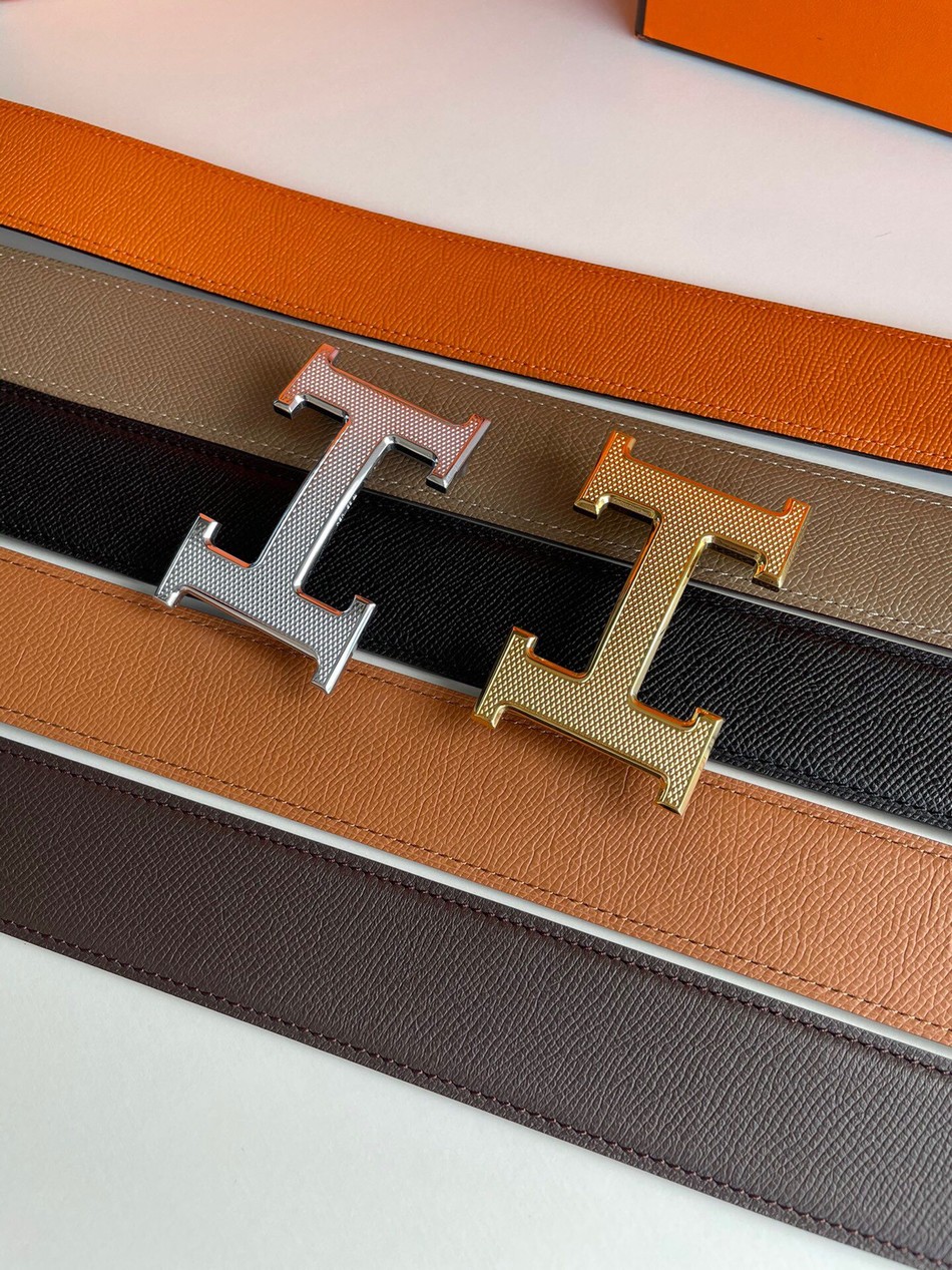 Hermes stainless steel metal buckle men s 3.8cm belt