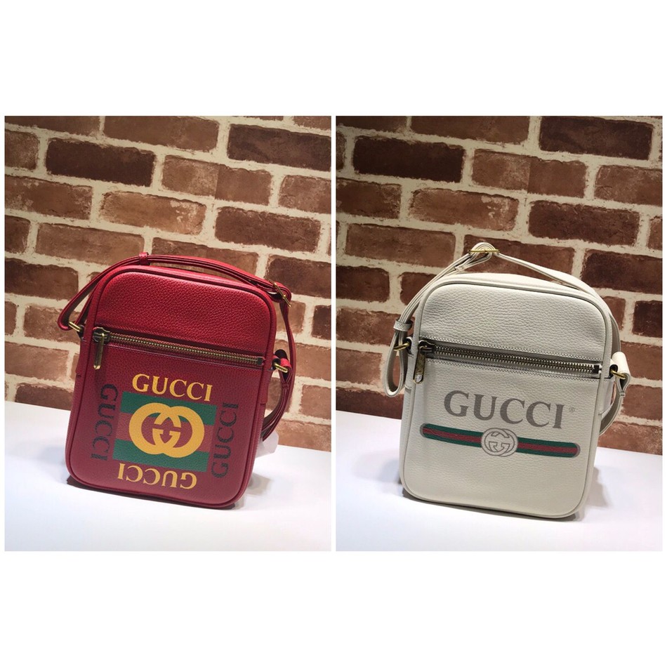 Gucci imported leather one-shoulder messenger bag 523591