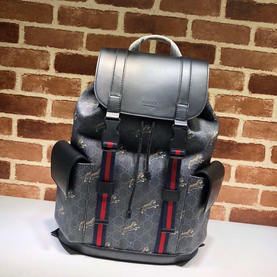 Gucci tiger print soft canvas backpack