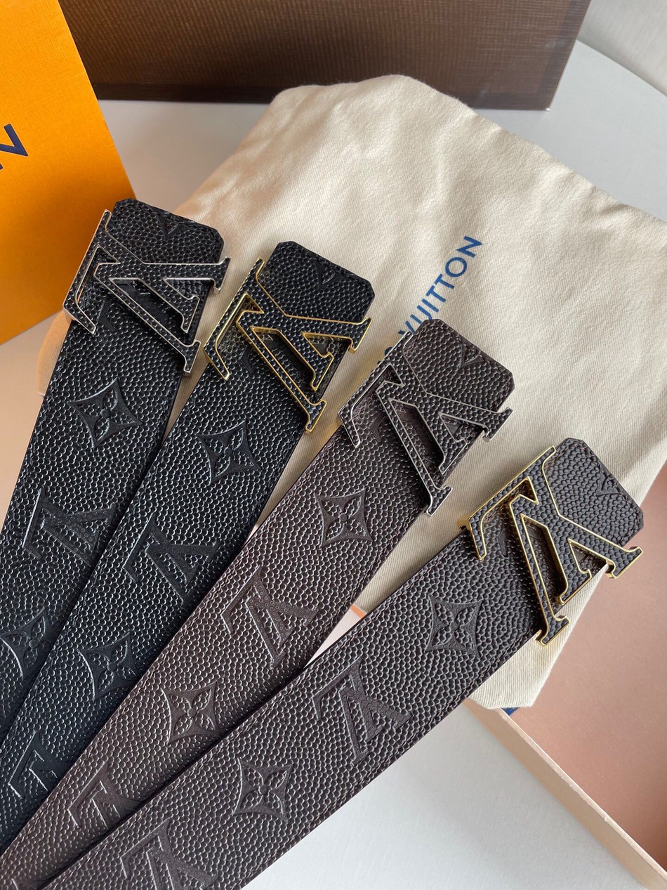 Louis Vuitton 40mm belt with embossed presbyopia cowhide leather and metal buckle