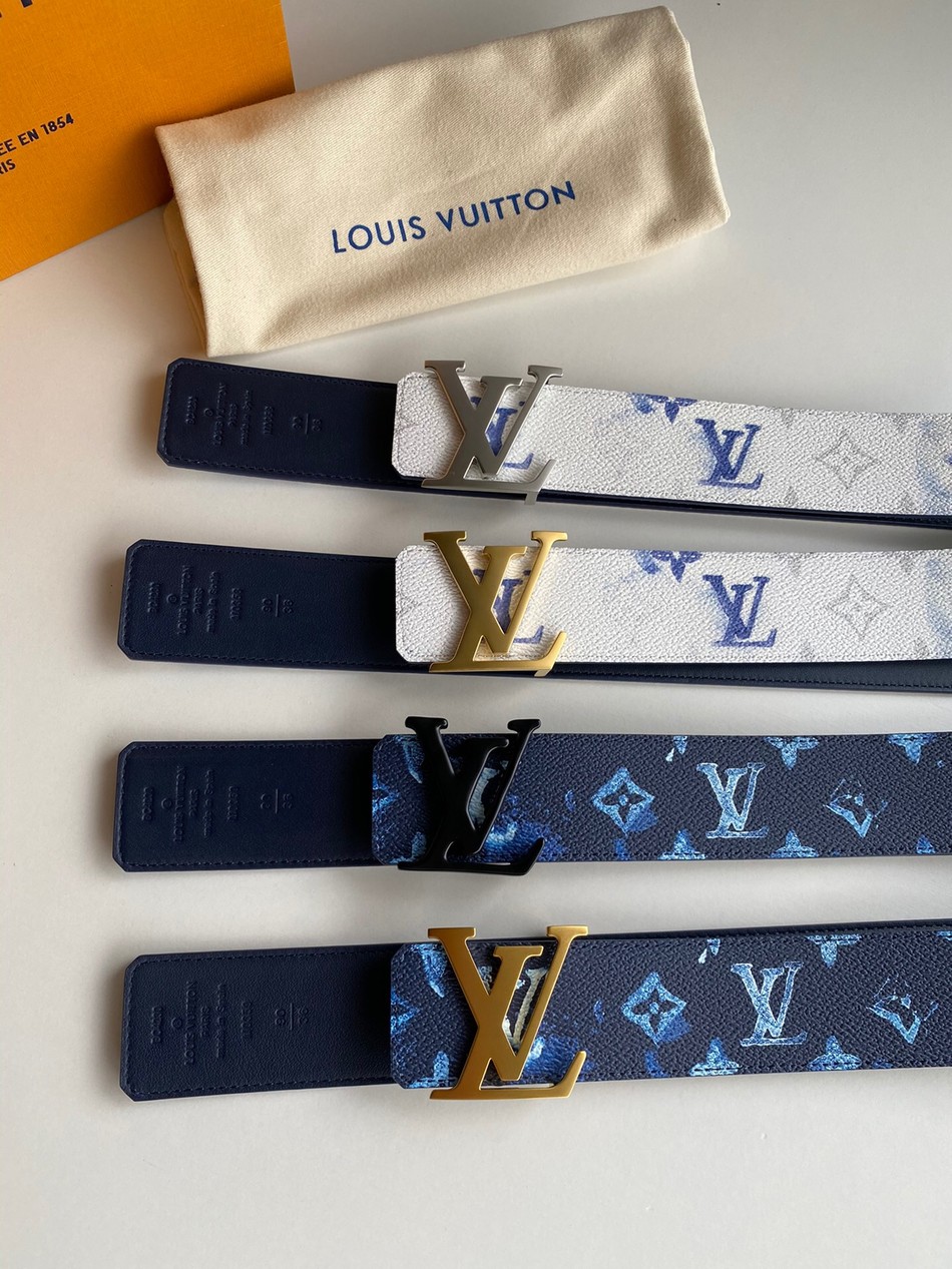 Louis Vuitton Monogran pattern on canvas SHAPE 40mm Reversible belt