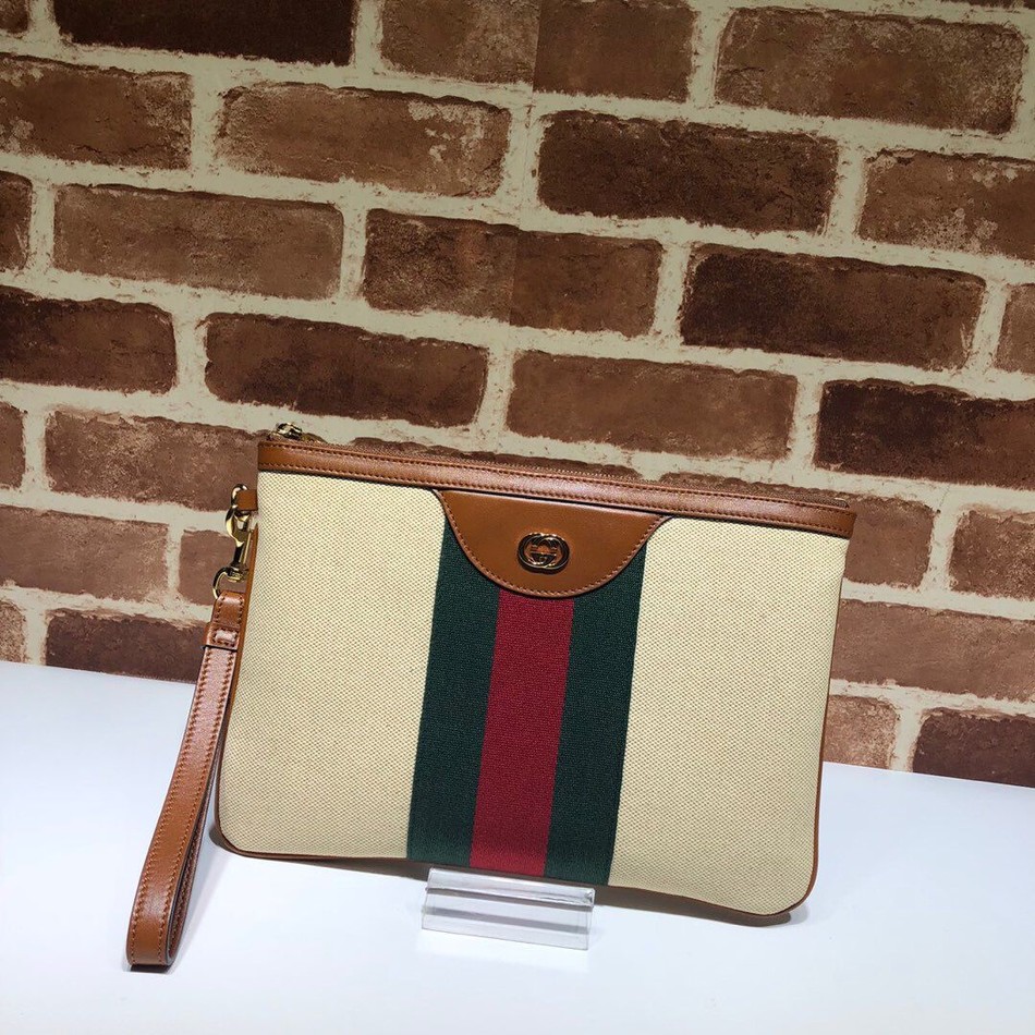 Gucci 2019 vintage canvas clutch