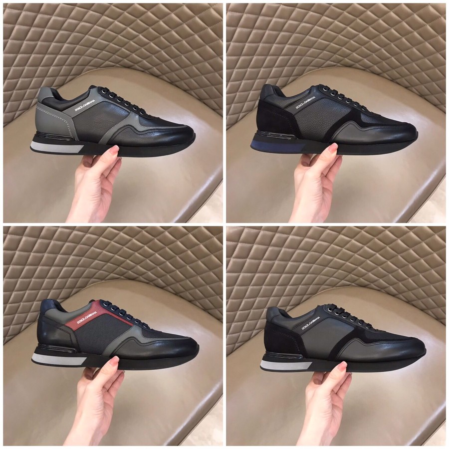 Dolce & Gabbana Cowhide contrast stitching breathable mesh luxury sneakers