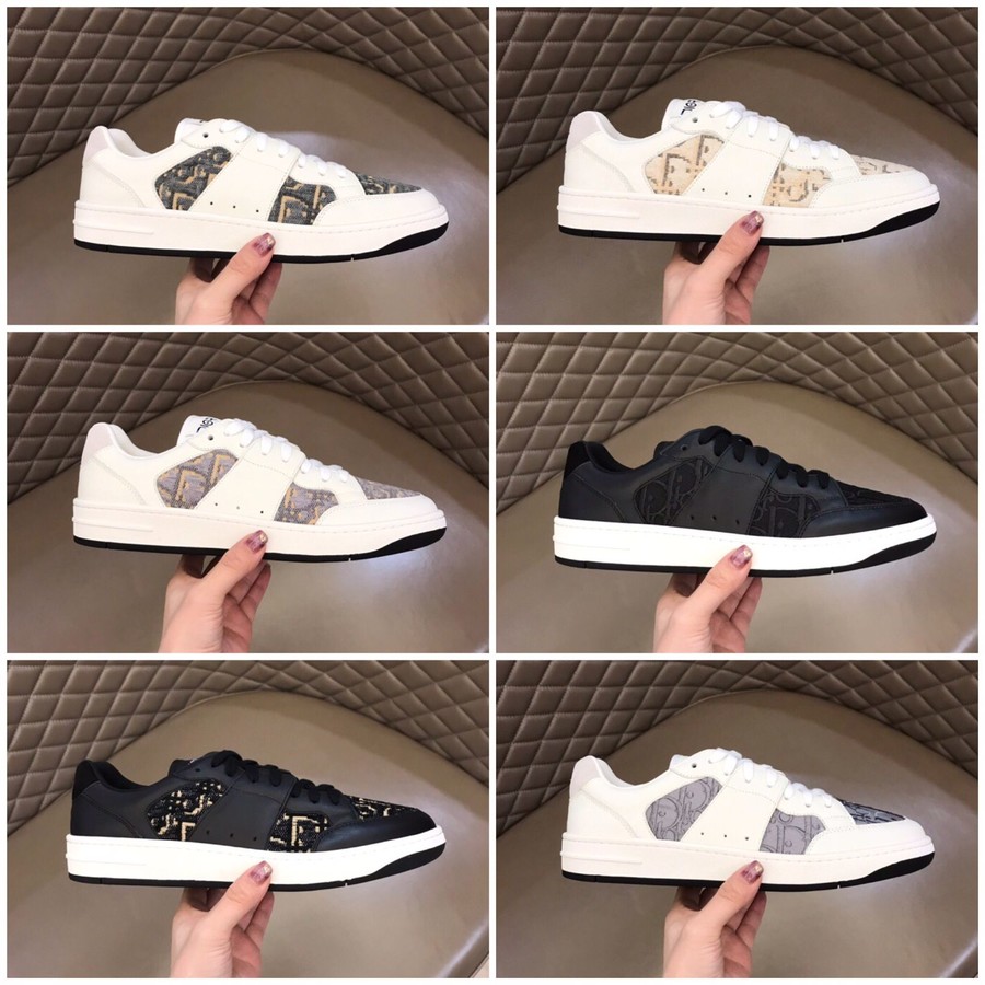 Dior Embroidered canvas stitching leather Low Top B02 casual sneakers