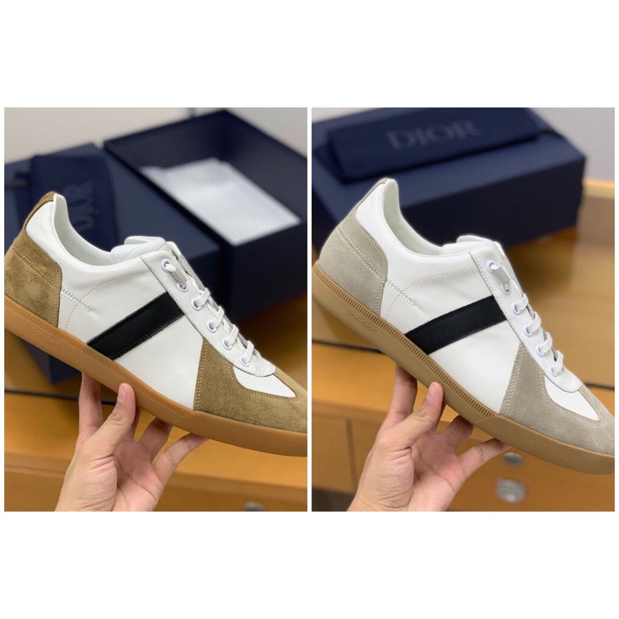 Dior White leather and beige suede classic