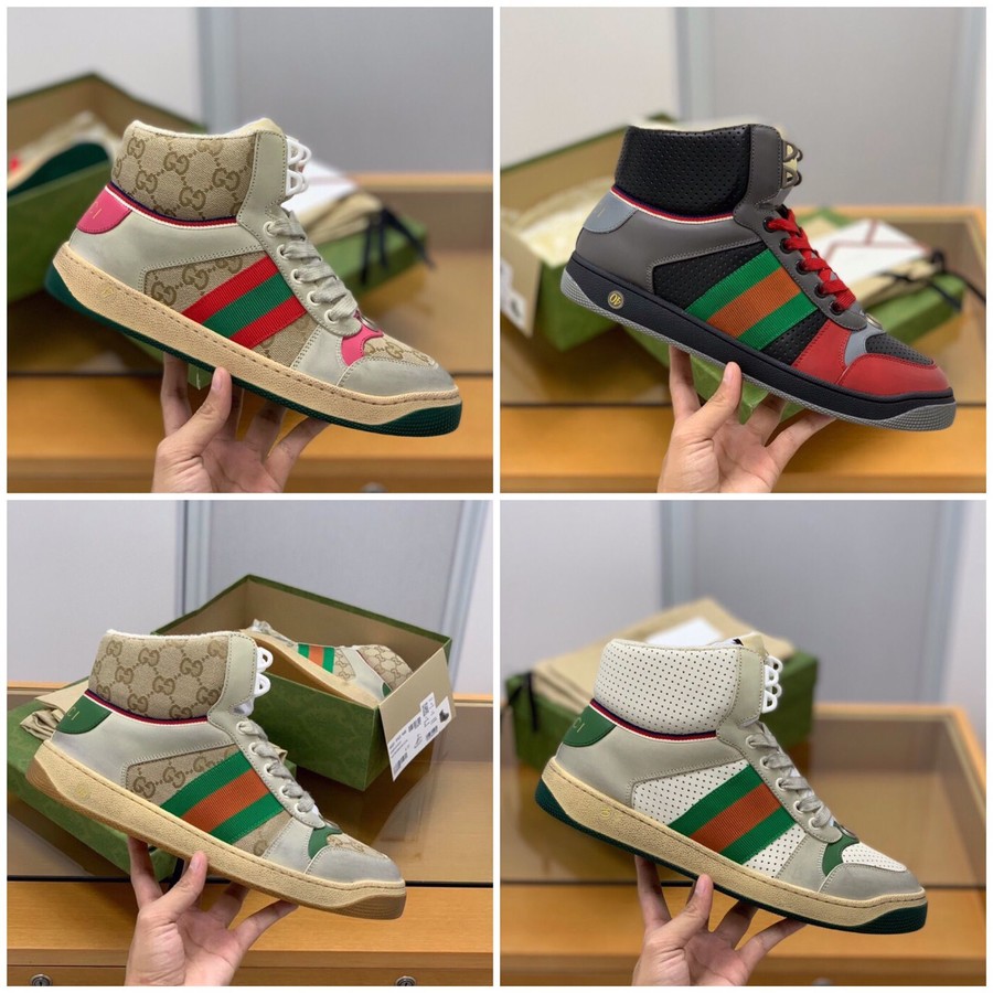 Gucci Side striped webbing High Top sneakers with G vintage logo