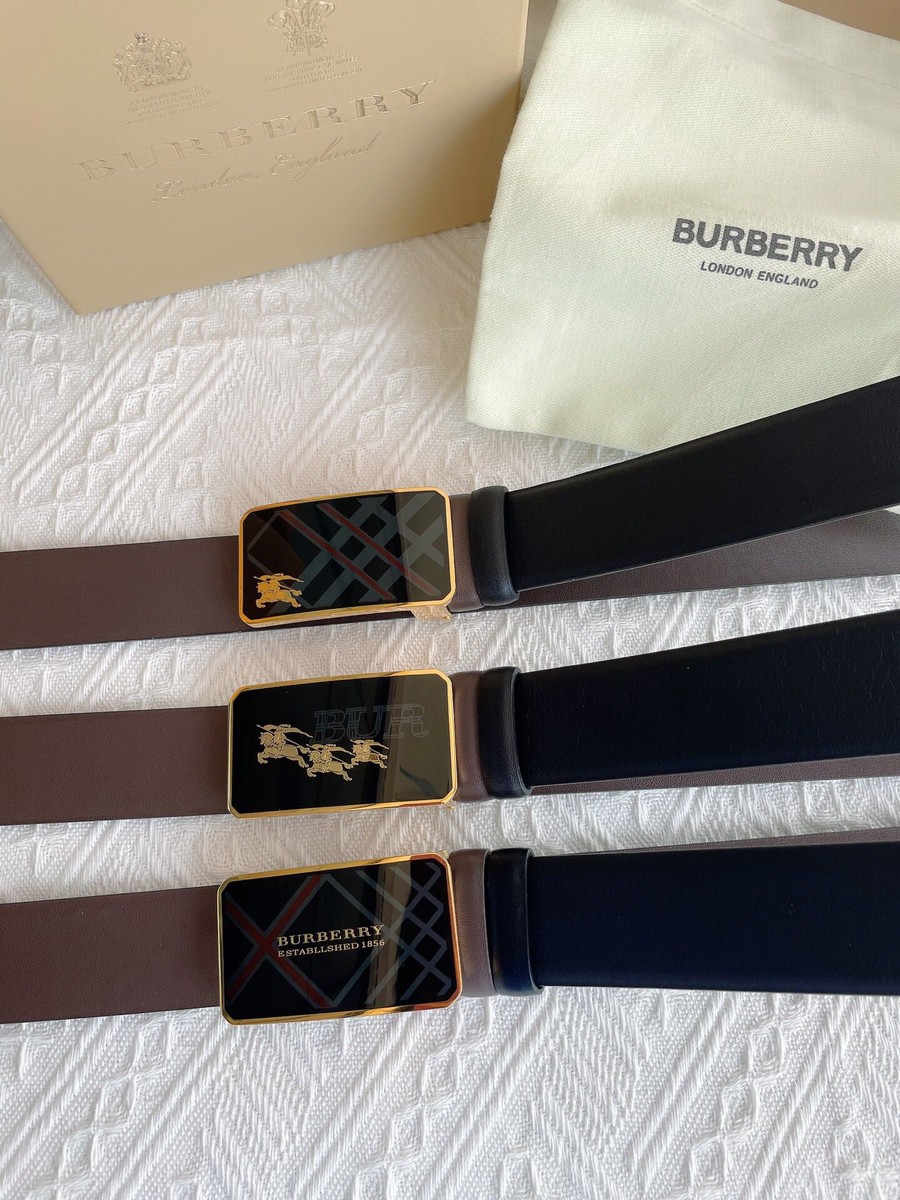 Burberry Resin craftsmanship exquisite metal buckle men s belt 3.5cm