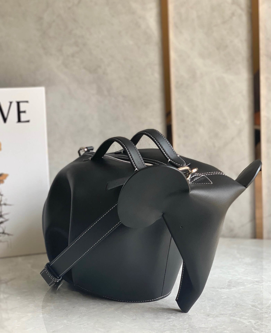 Loewe Calfskin Extra Large Elephant Bag 0537 Black