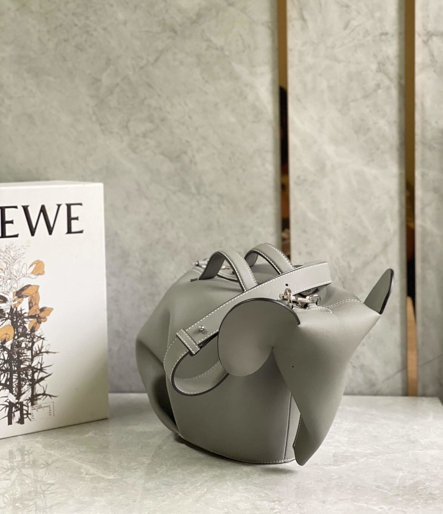 Loewe Calfskin Extra Large Elephant Bag 0537 Gray