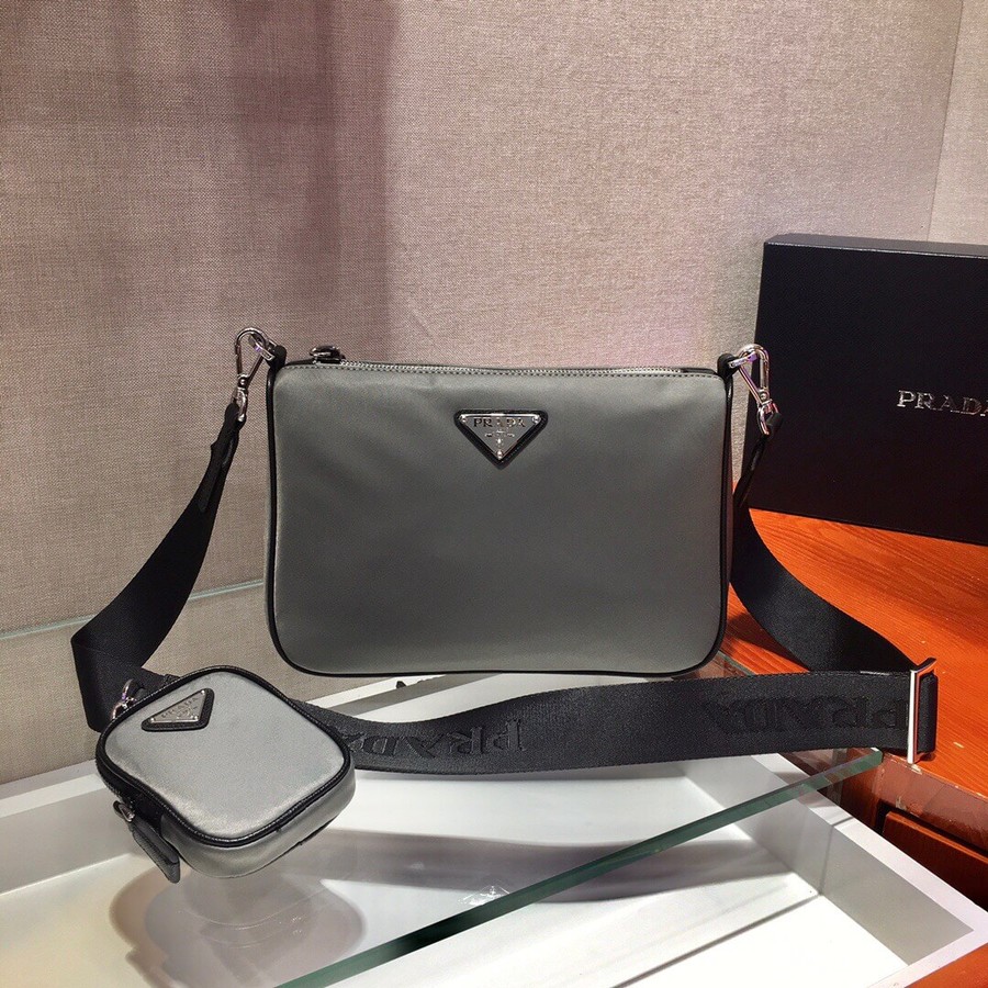 Prada Nylon 3-in-1 Crossbody Bag 2VH113 Gray
