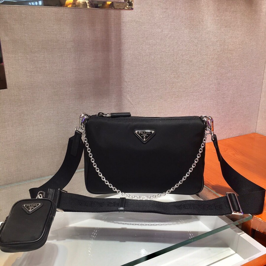 Prada Nylon three-in-one messenger bag 2VH113 black