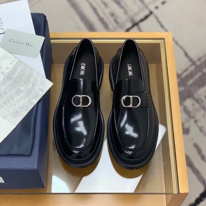 Dior Black smooth calfskin men s loafers