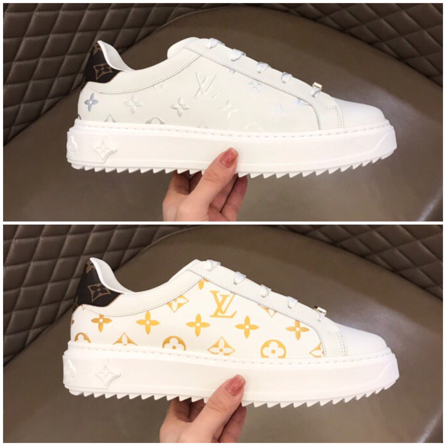 Louis Vuitton Cowhide panel Monogram canvas platform sneakers