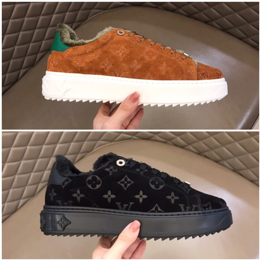 Louis Vuitton Nubuck leather and wool warm casual sneakers