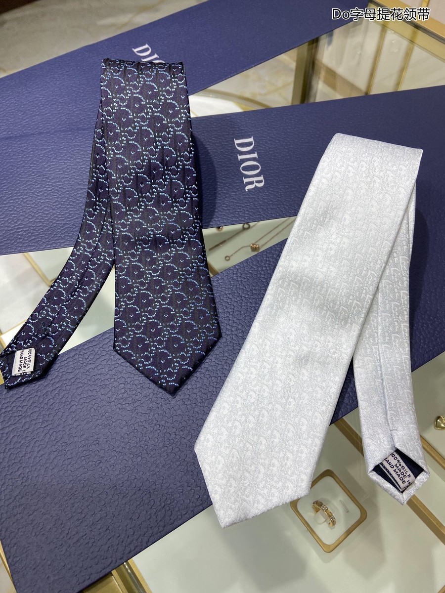 Dior 100% top handmade custom letter jacquard tie