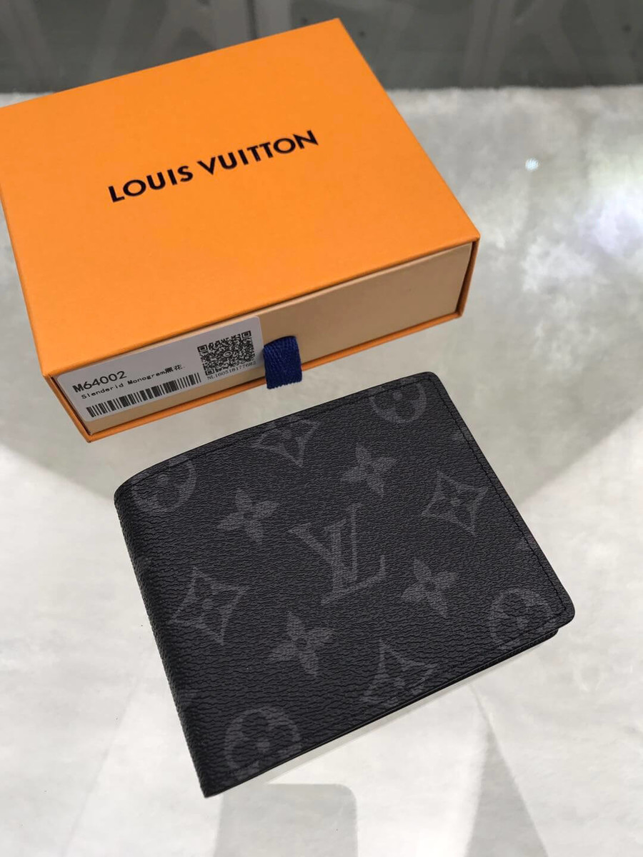 Louis Vuitton SLENDER ID wallet M64002 black flower