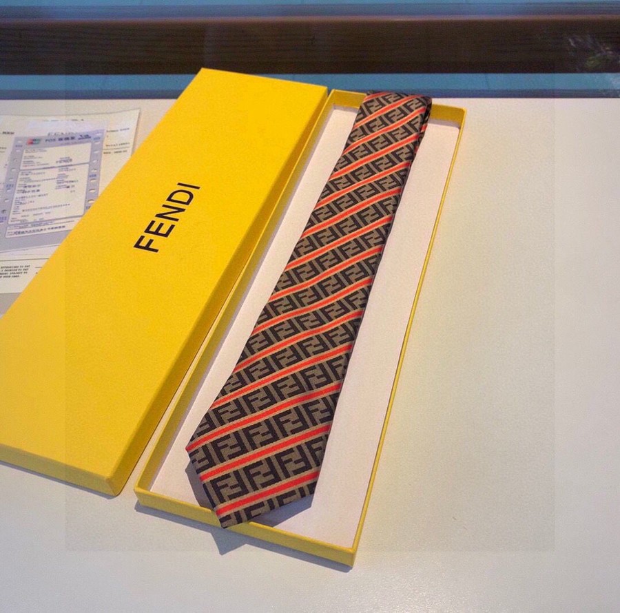 Fendi 100% top jacquard silk men s tie