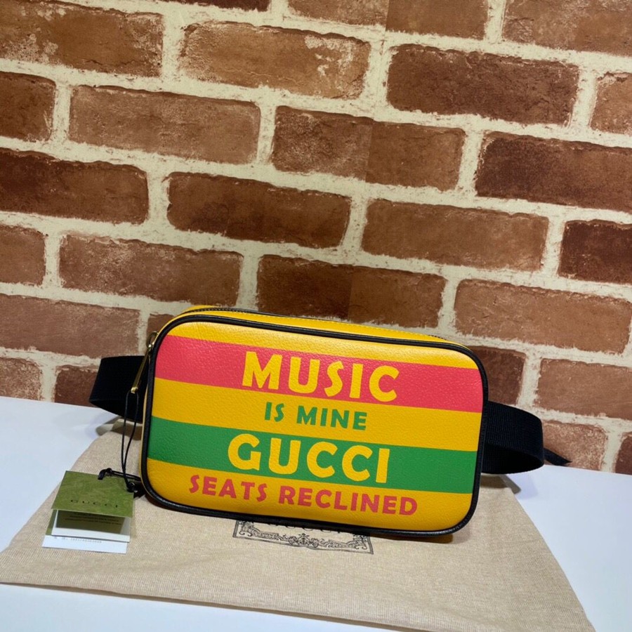 Gucci Yellow printed belt bag 602695