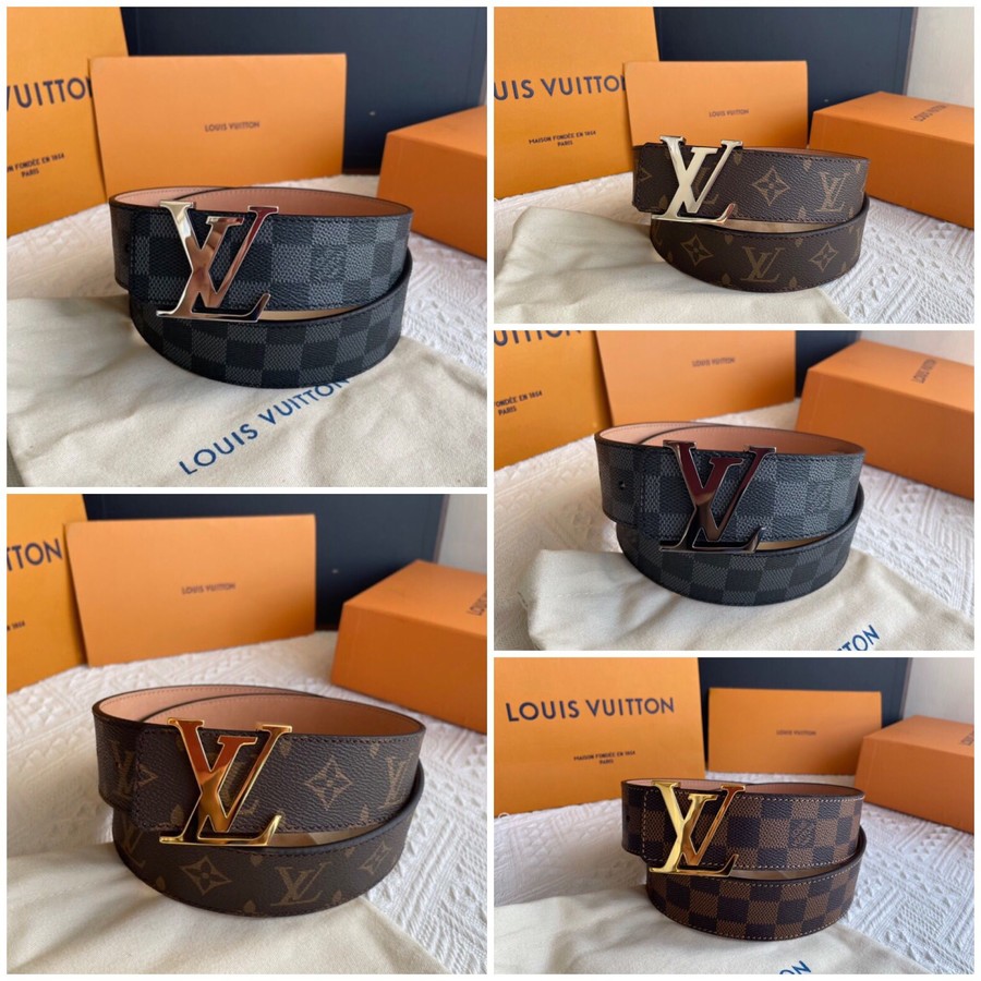 Louis Vuitton Classic logo card head buckle belt 3.8cm