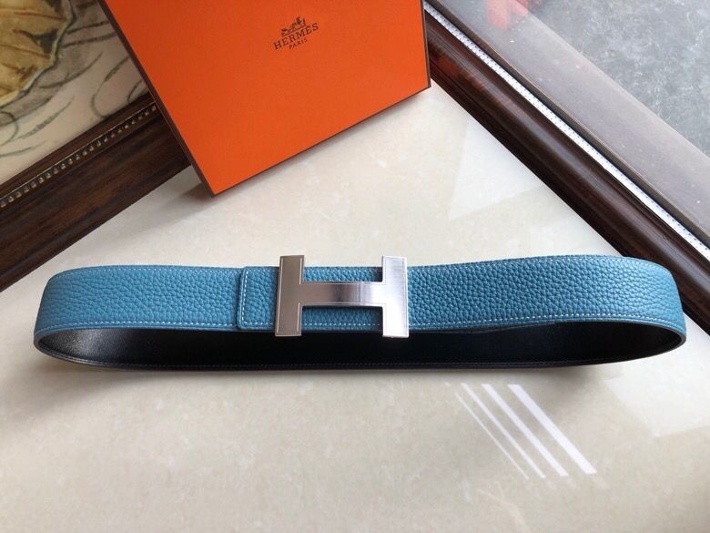 Hermes Reversible +h metal buckle 3.8cm belt