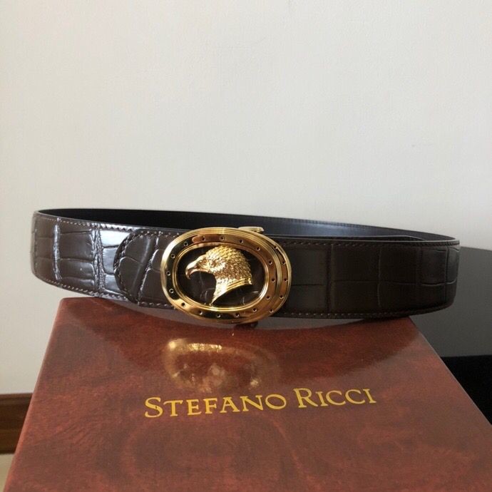 Stefano Ricci 3.8cm men s eagle crocodile pattern belt