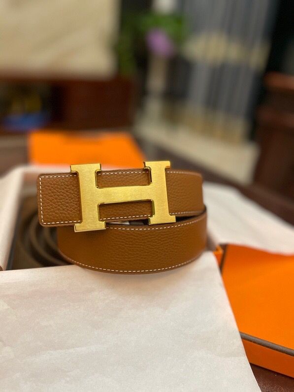 Hermes Classic H gold/palladium buckle togo leather calfskin 38mm belt