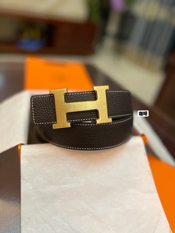 Hermes Classic H gold/palladium buckle togo leather calfskin 38mm belt