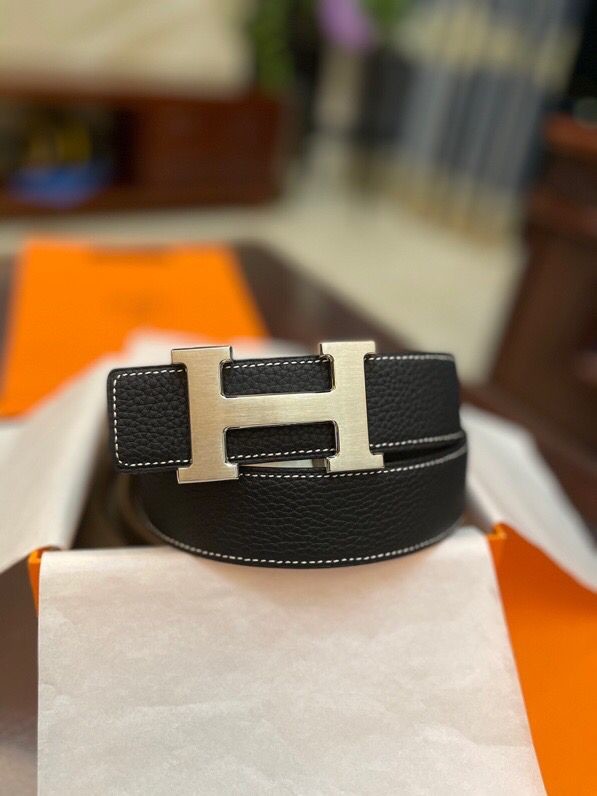 Hermes Classic H gold/palladium buckle togo leather calfskin 38mm belt