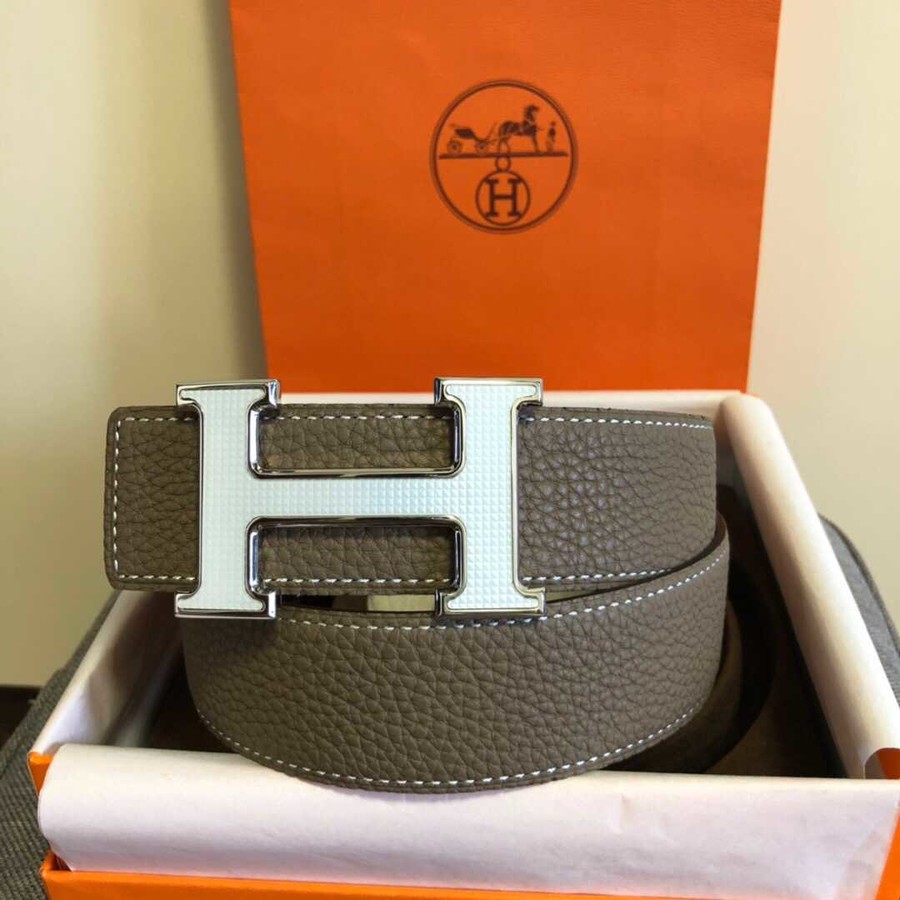 Hermes Men s Reversible Leather Belt 38mm with Stainless Steel Buckle