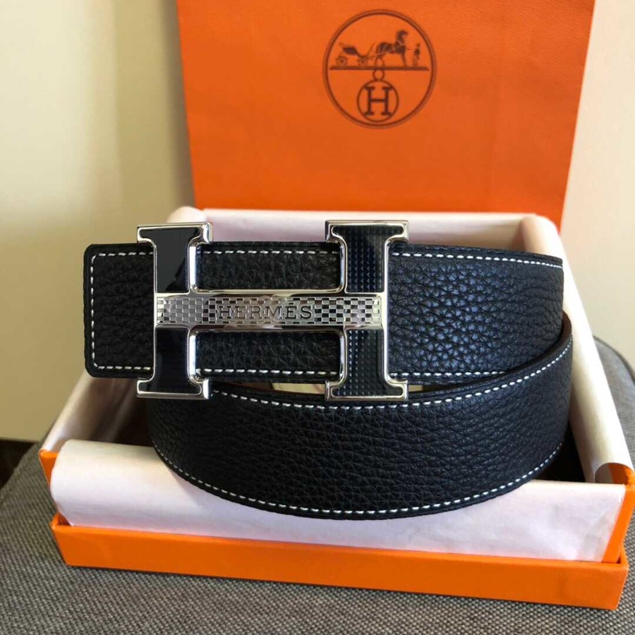 Hermes Men s Reversible Leather Belt 38mm with Stainless Steel Buckle