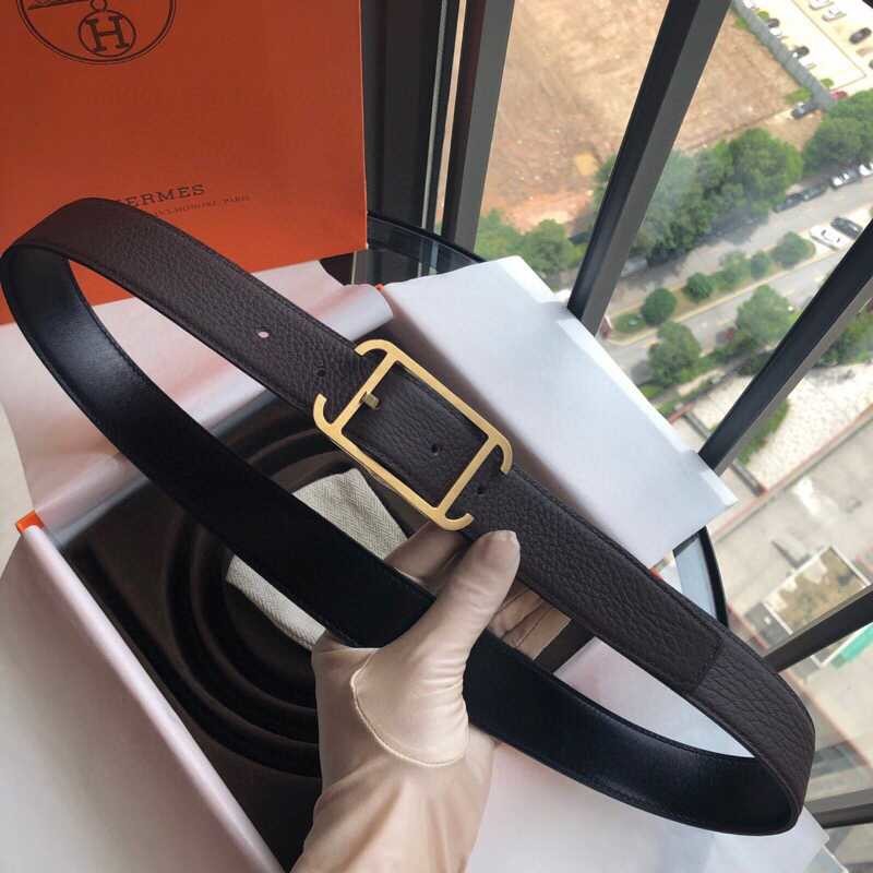 Hermes Boutique Faced Metal Buckle 32mm Society Reversible Belt