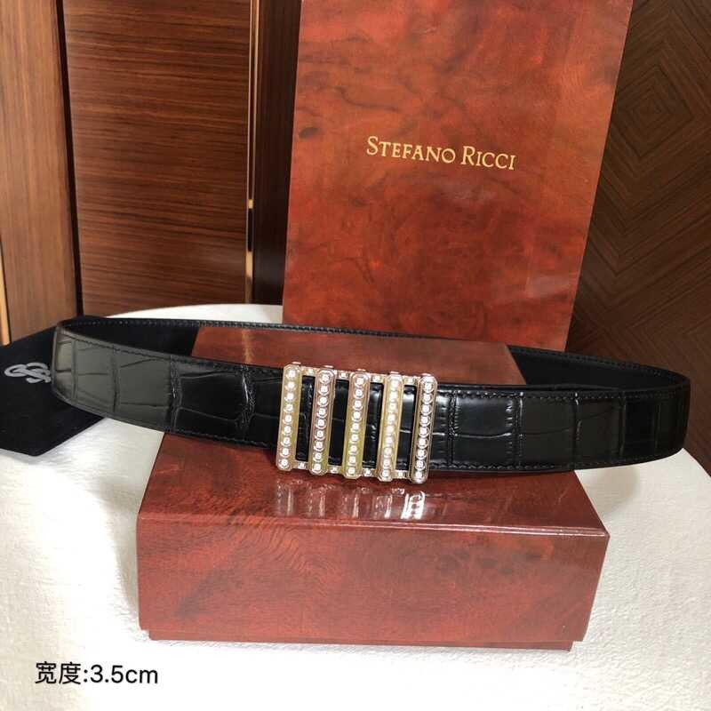 Stefano Ricci Cowhide crocodile pattern belt 3.5cm