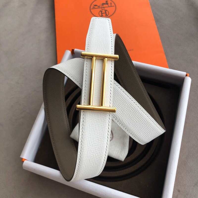 Hermes Knight buckle Reversible leather 32mm belt