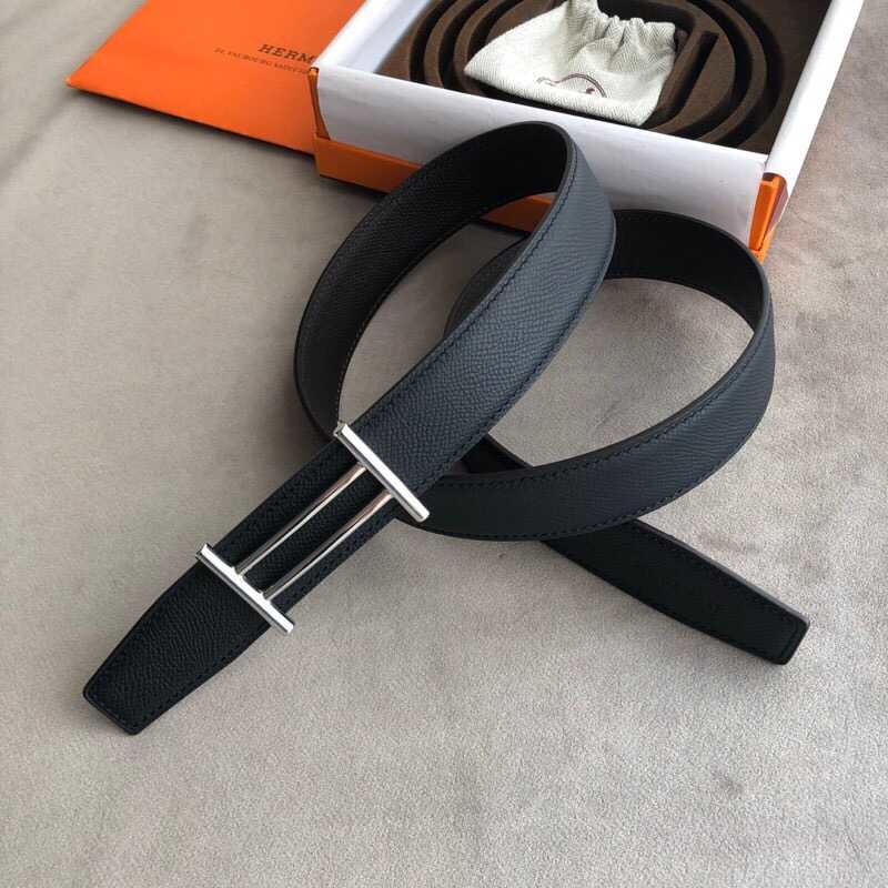 Hermes Knight buckle Reversible leather 32mm belt