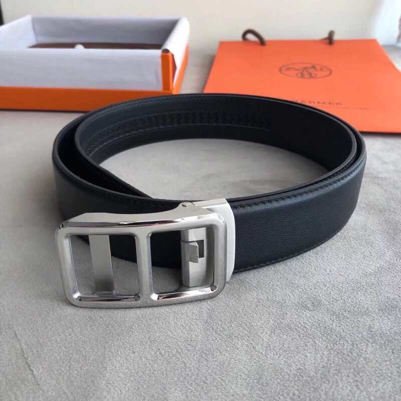 Hermes 35mm Reversible leather belt with exquisite automatic buckle