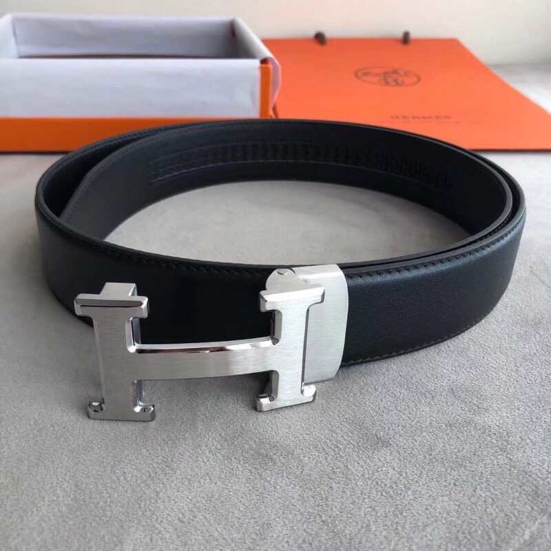 Hermes 35mm Reversible leather belt with exquisite automatic buckle