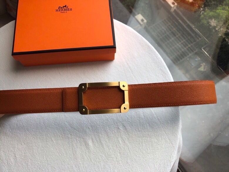 Hermes Royal metal buckle stainless steel leather men s 3.8cm belt