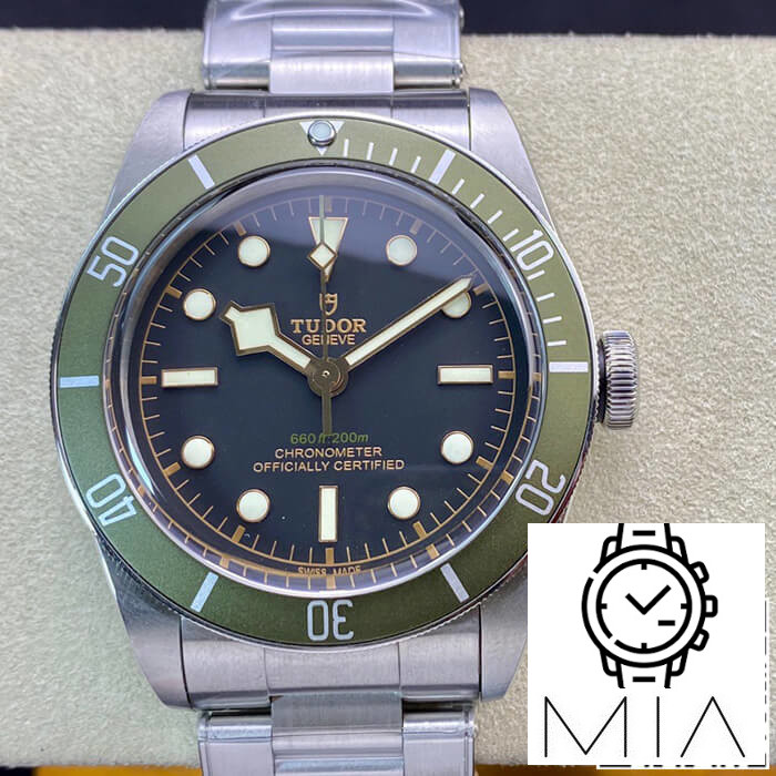 Tudor Heritage Black Bay Green Harrods Special Edition 79230G ZF Factory Black Dial