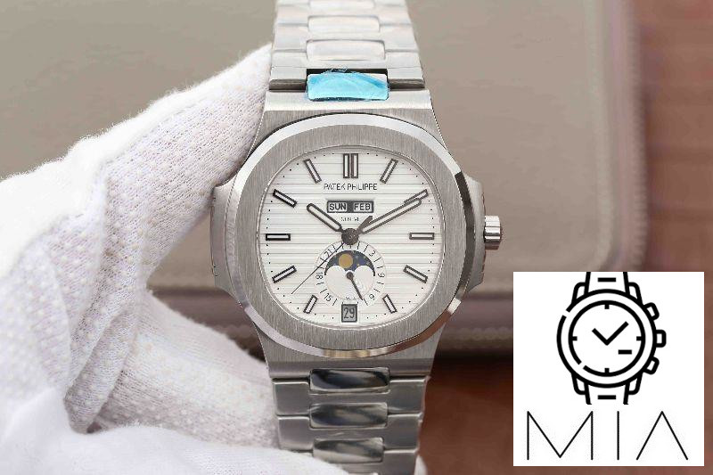 Patek Philippe Nautilus Annual Calendar Moonphase 5726/1A-010 KM Factory White Dial