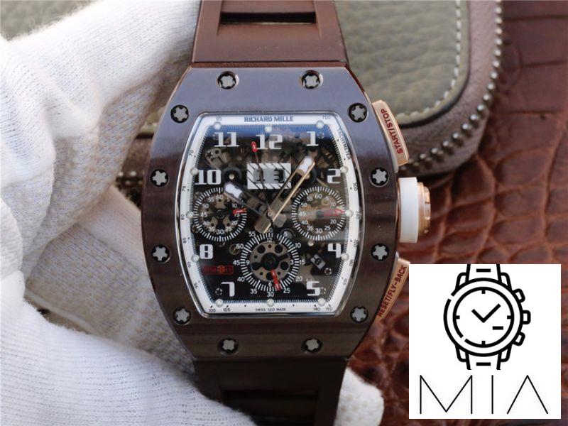 Richard Mille Chronograph RM011 KV Factory Brown Crystal Dial