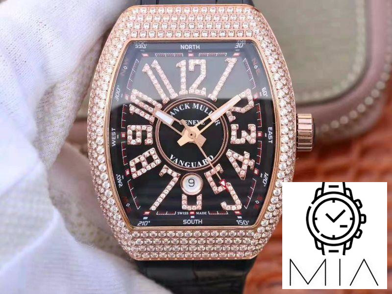 Franck Muller Vanguard 18K Rose Gold V45.SC.DT.D.NBR.CD.5N.NR Black Dial