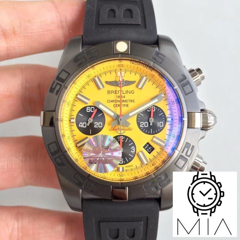 Breitling Chronomat 44 Blacksteel MB0111C3/I531/262S/M20DSA.2 GF Factory Yellow Dial