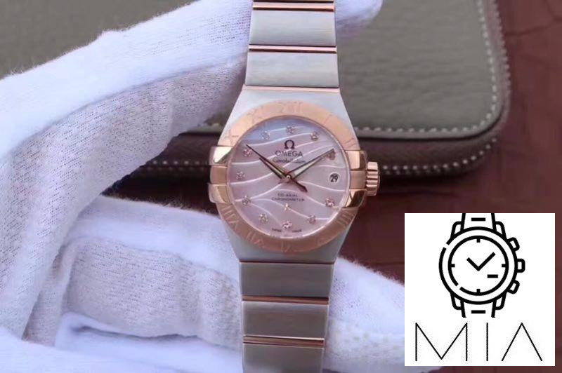 Omega Constellation Double Eagle Lady Pink Mother-Of-Pearl Dial 27MM 3S Factory